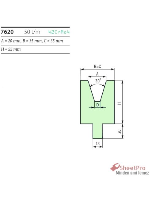 SheetPro 7620-30-V20 Matrica